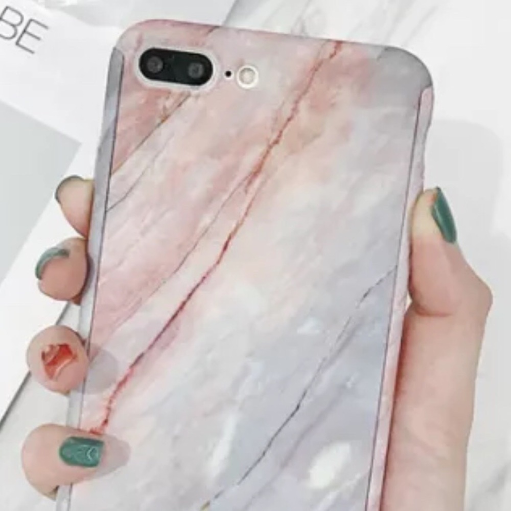 🦋 3/$20 IPhone 7 Plus marble look case and screen - Picture 1 of 3